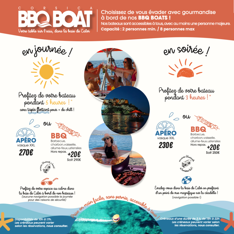 Prestations Corsica bbq boat