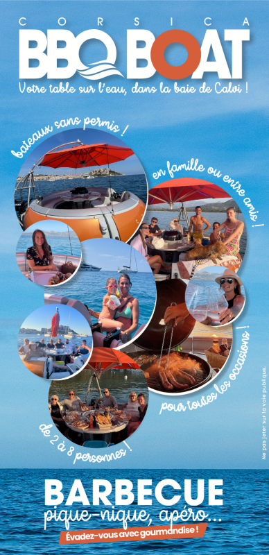 Corsica bbq boat votre table sur l'eau dans la baie de Calvi
